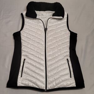 Calvin Klein Performance Quilted Puffer Vest White Black Size M